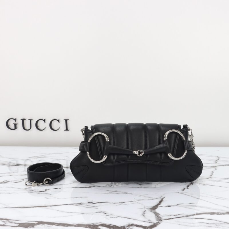 Replica Gucci Horsebit Chain Shoulder Bag Black 3 Replica Gucci Horsebit Chain Shoulder Bag Black - top-tier luxury replica shoulder bag