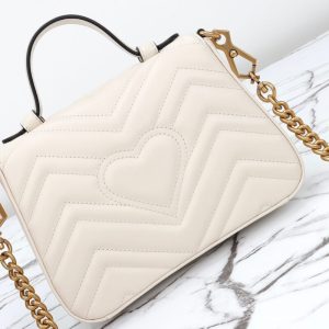 Replica Gucci GG Marmont Top Handle White 4 Replica Gucci GG Marmont Top Handle White - premium-grade designer purse dupe