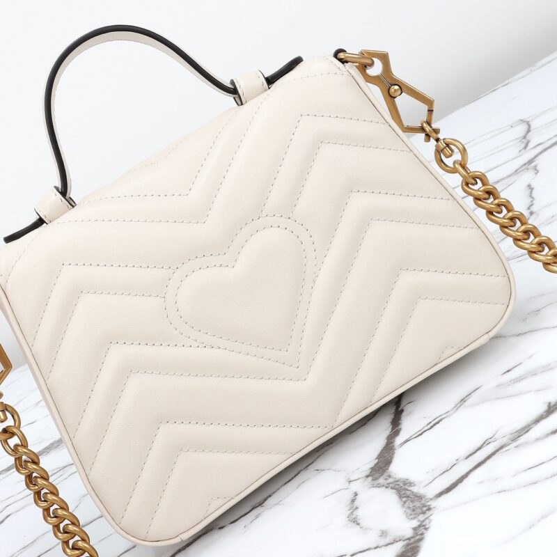 Replica Gucci GG Marmont Top Handle White 4 Replica Gucci GG Marmont Top Handle White - premium-grade designer purse dupe