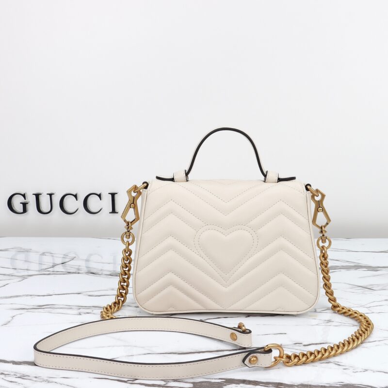 Replica Gucci GG Marmont Top Handle White 7 Replica Gucci GG Marmont Top Handle White - premium 1:1 fake handbag model