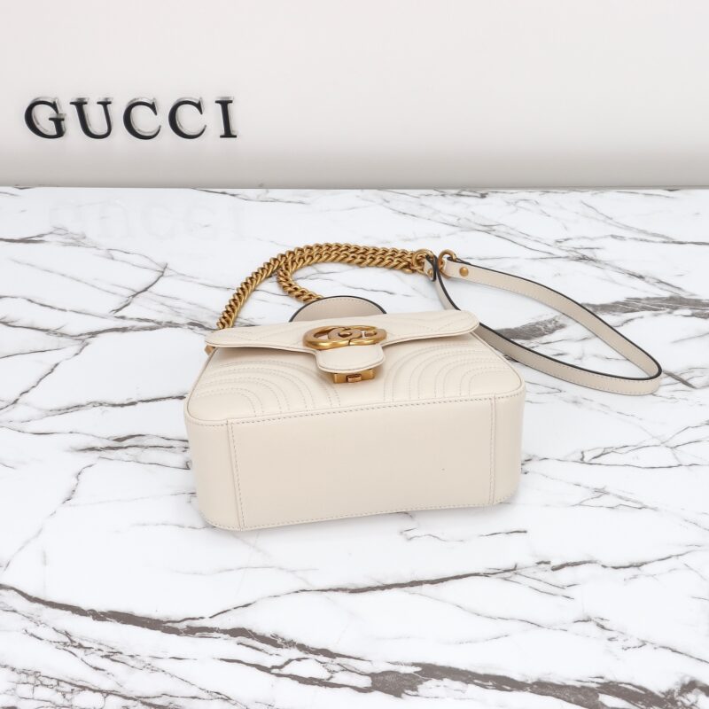 Replica Gucci GG Marmont Top Handle White 2 Replica Gucci GG Marmont Top Handle White - elite superclone designer purse