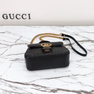 Replica Gucci GG Marmont Top Handle Black 4 Replica Gucci GG Marmont Top Handle Black - premium 1:1 fake handbag model