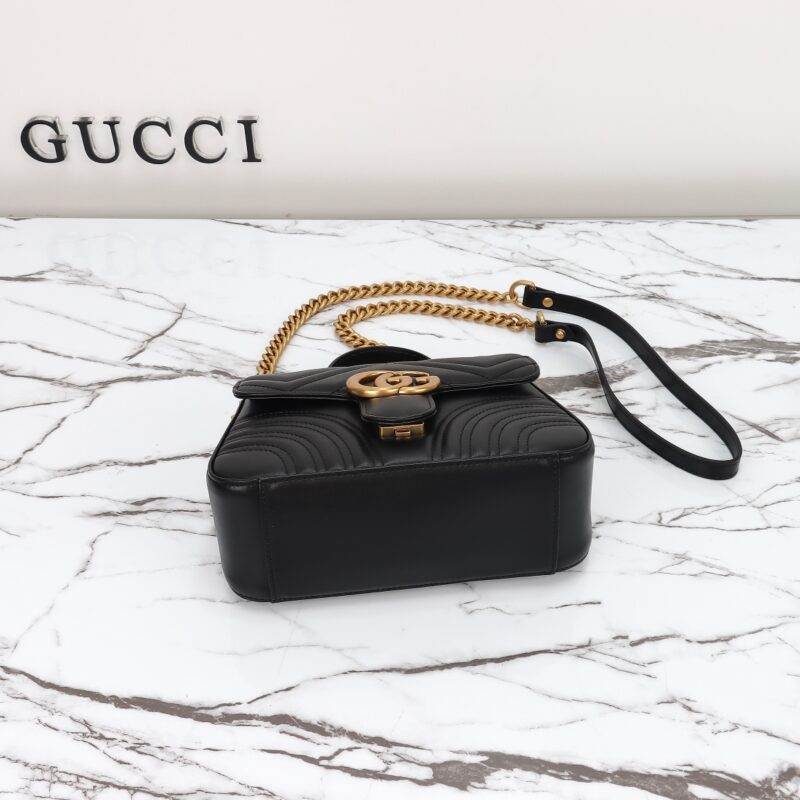 Replica Gucci GG Marmont Top Handle Black 4 Replica Gucci GG Marmont Top Handle Black - premium 1:1 fake handbag model