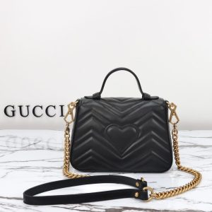 Replica Gucci GG Marmont Top Handle Black 6 Replica Gucci GG Marmont Top Handle Black - high-quality designer bag clone