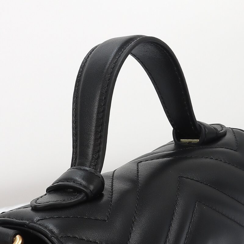 Replica Gucci GG Marmont Top Handle Black 7 Replica Gucci GG Marmont Top Handle Black - best quality luxury bag dupe
