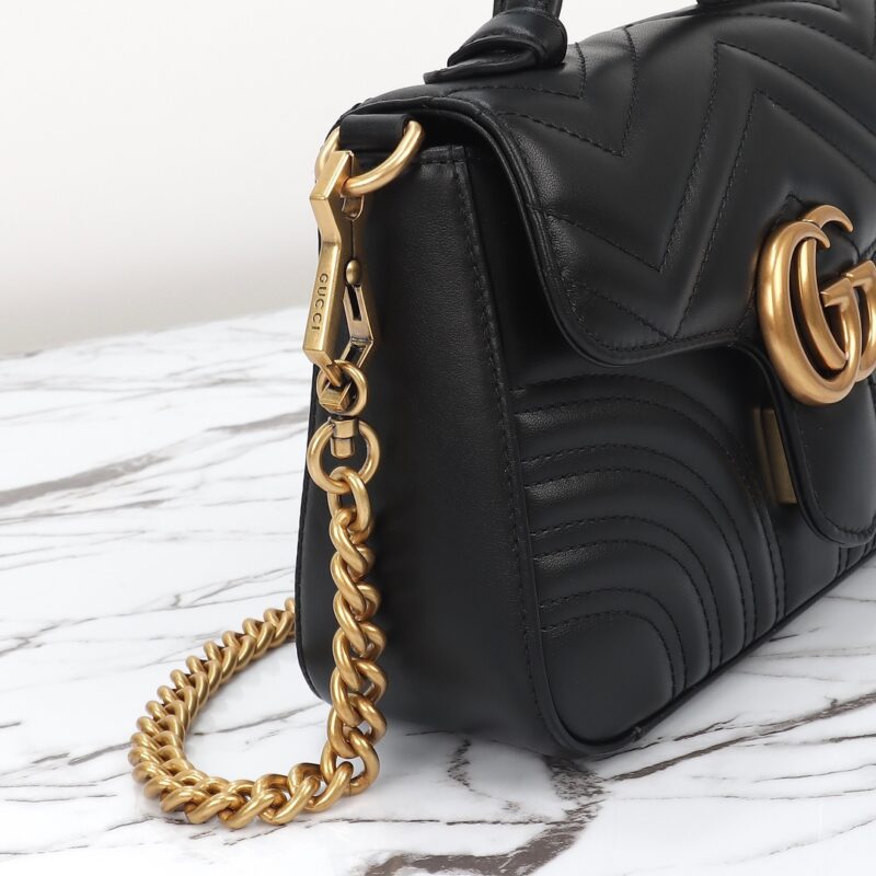 Replica Gucci GG Marmont Top Handle Black 8 Replica Gucci GG Marmont Top Handle Black - near-authentic luxury replica handbag