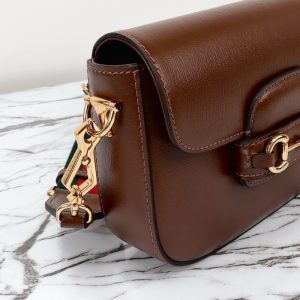 Replica Gucci Horsebit 1955 Double G Mini Brown - top-rated replica designer bag