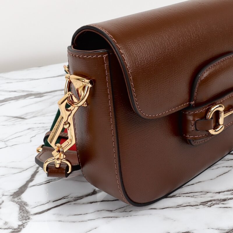 Replica Gucci Horsebit 1955 Double G Mini Brown - top-rated replica designer bag