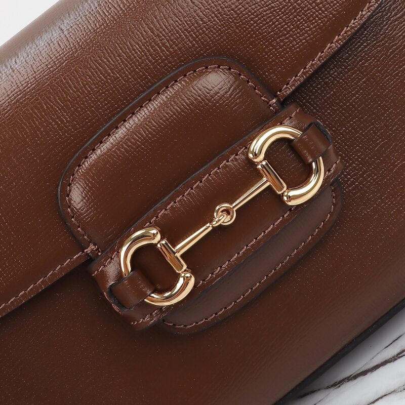 Replica Gucci Horsebit 1955 Double G Mini Brown - realistic designer-inspired fake bag