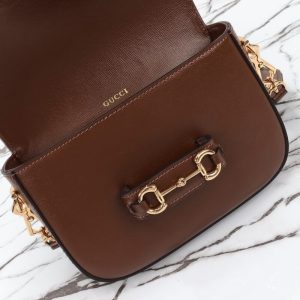 Replica Gucci Horsebit 1955 Double G Mini Brown - premium 1:1 fake handbag model