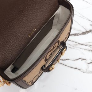 Replica Gucci Horsebit 1955 Double G Mini Brown Canvas 6 Replica Gucci Horsebit 1955 Double G Mini Brown Canvas - top-tier luxury replica shoulder bag