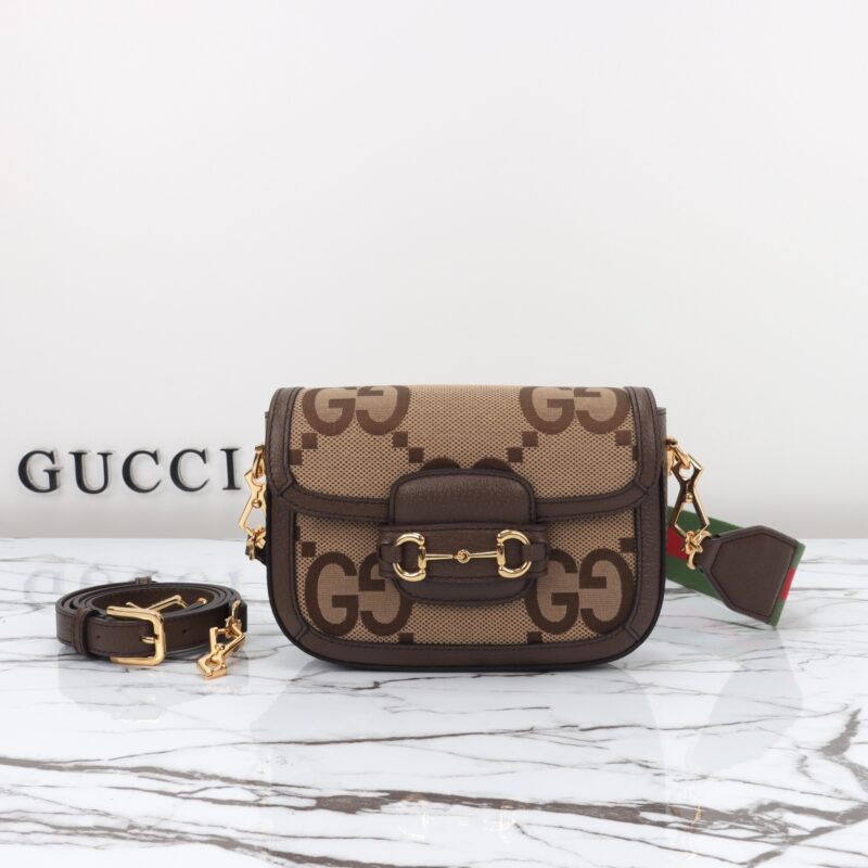 Replica Gucci Horsebit 1955 Double G Mini Brown Canvas 9 Replica Gucci Horsebit 1955 Double G Mini Brown Canvas - top-tier luxury replica shoulder bag