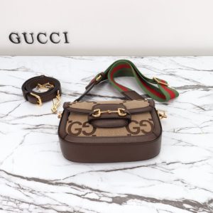 Replica Gucci Horsebit 1955 Double G Mini Brown Canvas 8 Replica Gucci Horsebit 1955 Double G Mini Brown Canvas - 1:1 designer replica handbag