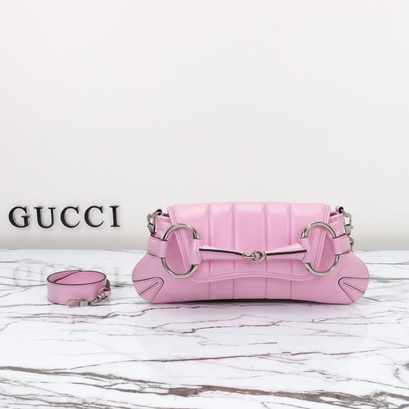 Replica Gucci Horsebit Chain Shoulder Bag Pink 5 Replica Gucci Horsebit Chain Shoulder Bag Pink - top-tier luxury replica shoulder bag