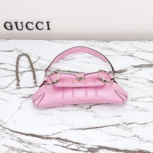 Replica Gucci Horsebit Chain Shoulder Bag Pink 4 Replica Gucci Horsebit Chain Shoulder Bag Pink - premium 1:1 fake handbag model