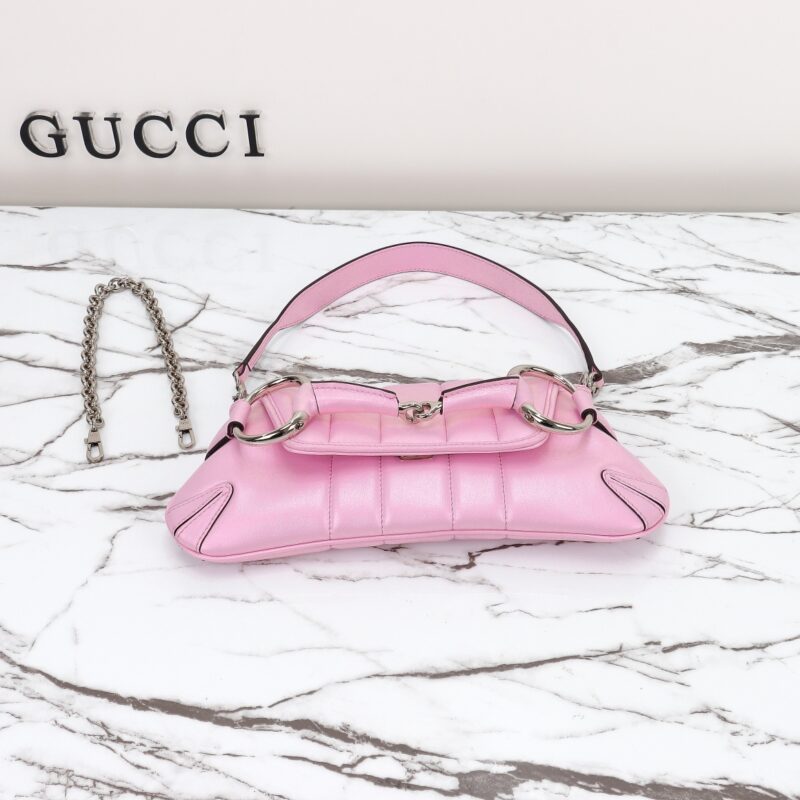 Replica Gucci Horsebit Chain Shoulder Bag Pink 4 Replica Gucci Horsebit Chain Shoulder Bag Pink - premium 1:1 fake handbag model