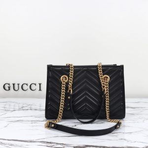 Replica Gucci GG Marmont Tote Black 4 Replica Gucci GG Marmont Tote Black - high-quality designer bag clone