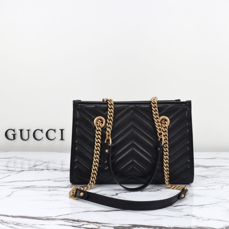 Replica Gucci GG Marmont Tote Black 4 Replica Gucci GG Marmont Tote Black - high-quality designer bag clone
