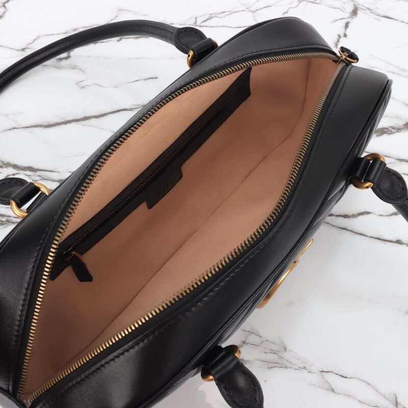 Replica Gucci Marmont Small Top Handle Black 3 Replica Gucci Marmont Small Top Handle Black - realistic designer-inspired fake bag