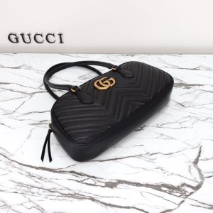 Replica Gucci Marmont Small Top Handle Black 8 Replica Gucci Marmont Small Top Handle Black - top-tier luxury replica shoulder bag