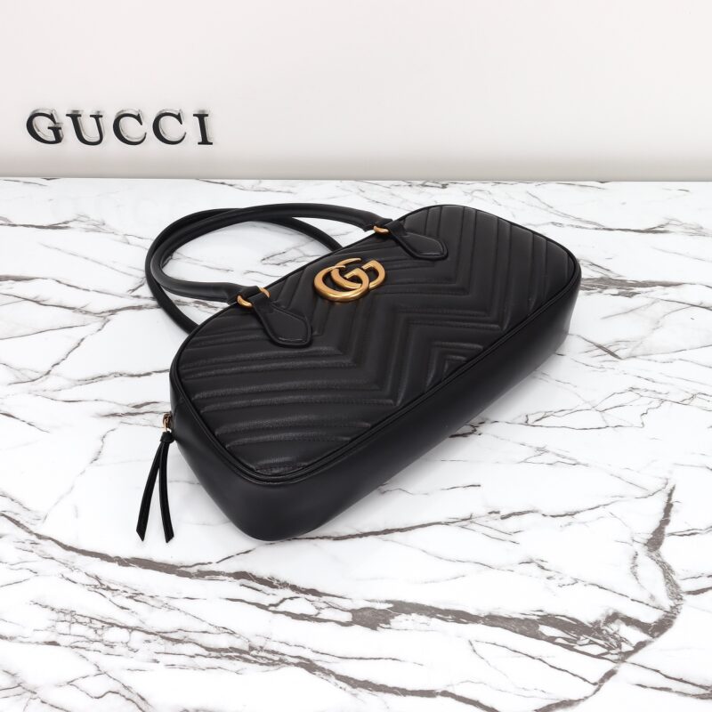 Replica Gucci Marmont Small Top Handle Black 8 Replica Gucci Marmont Small Top Handle Black - top-tier luxury replica shoulder bag