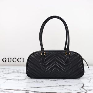 Replica Gucci Marmont Small Top Handle Black 2 Replica Gucci Marmont Small Top Handle Black - authentic-look luxury purse replica