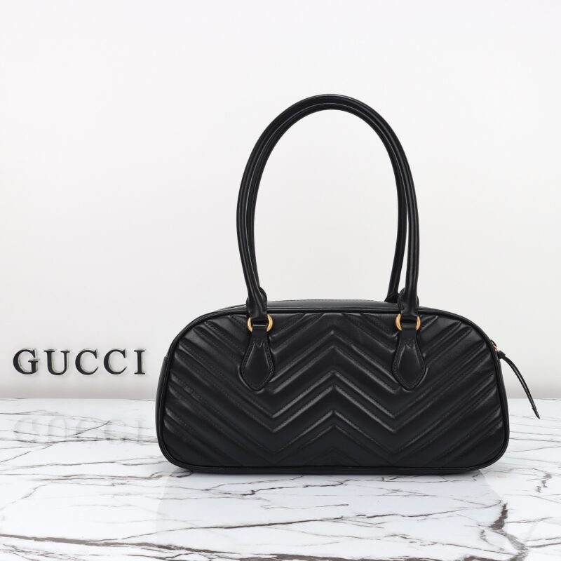 Replica Gucci Marmont Small Top Handle Black 2 Replica Gucci Marmont Small Top Handle Black - authentic-look luxury purse replica