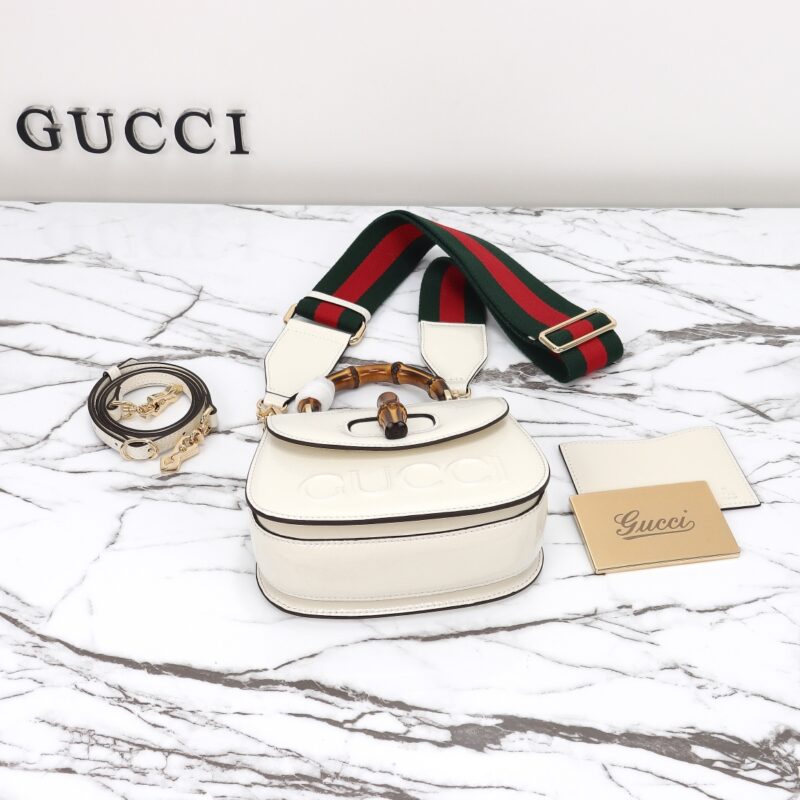 Replica Gucci Bamboo 1947 Patent White 8 Replica Gucci Bamboo 1947 Patent White - high-accuracy replica luxury purse