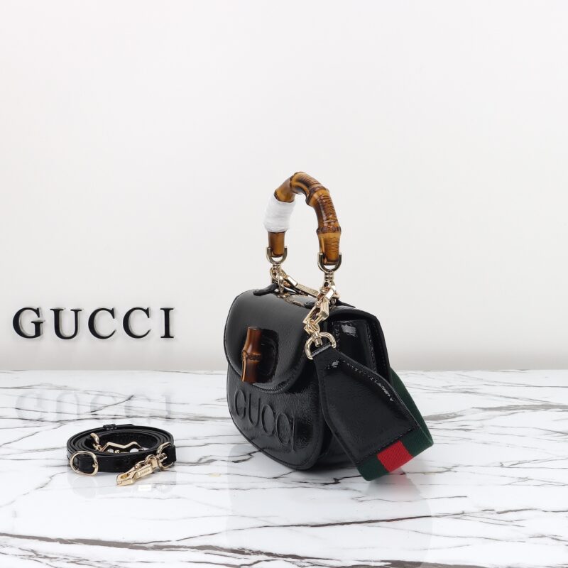 Replica Gucci Bamboo 1947 Patent Black 4 Replica Gucci Bamboo 1947 Patent Black - high-end fake designer purse