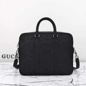 Replica Gucci Briefcase GG Leather Black 6 Replica Gucci Briefcase GG Leather Black - realistic designer-inspired fake bag