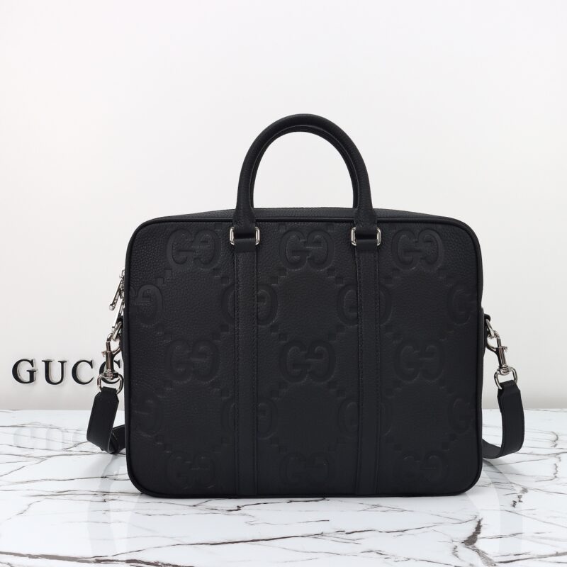 Replica Gucci Briefcase GG Leather Black 6 Replica Gucci Briefcase GG Leather Black - realistic designer-inspired fake bag