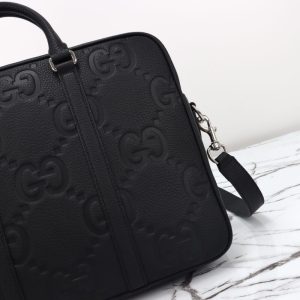 Replica Gucci Briefcase GG Leather Black 7 Replica Gucci Briefcase GG Leather Black - high-end fake designer purse
