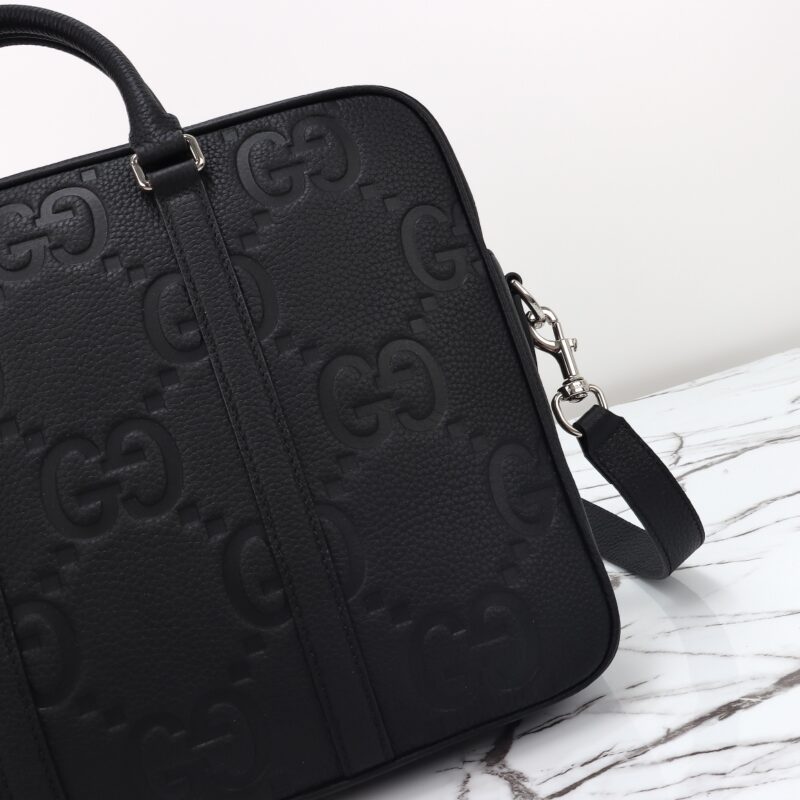 Replica Gucci Briefcase GG Leather Black 7 Replica Gucci Briefcase GG Leather Black - high-end fake designer purse