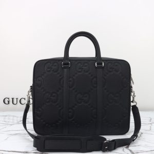 Replica Gucci Briefcase GG Leather Black 8 Replica Gucci Briefcase GG Leather Black - realistic designer-inspired fake bag