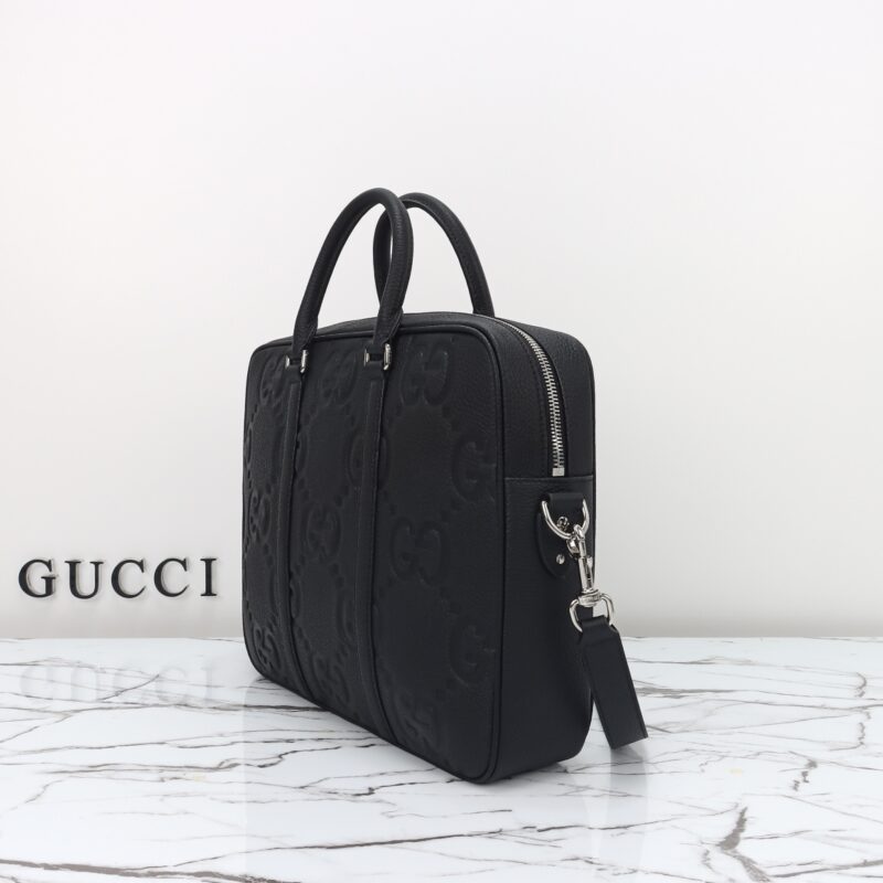 Replica Gucci Briefcase GG Leather Black 2 Replica Gucci Briefcase GG Leather Black - realistic designer-inspired fake bag