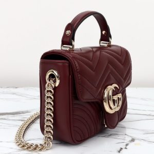 Replica Gucci Marmont Mini Top Handle Bordeaux 7 Replica Gucci Marmont Mini Top Handle Bordeaux - near-authentic luxury replica handbag