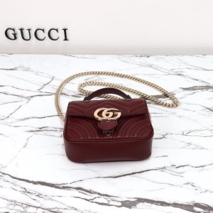 Replica Gucci Marmont Mini Top Handle Bordeaux 6 Replica Gucci Marmont Mini Top Handle Bordeaux - 1:1 designer replica handbag