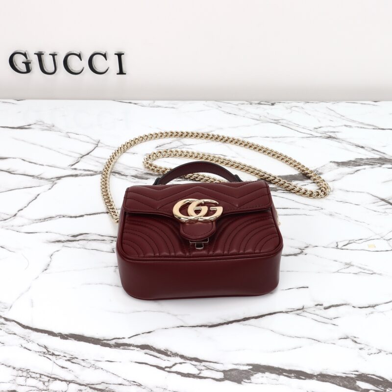 Replica Gucci Marmont Mini Top Handle Bordeaux 6 Replica Gucci Marmont Mini Top Handle Bordeaux - 1:1 designer replica handbag