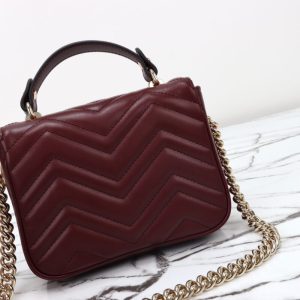 Replica Gucci Marmont Mini Top Handle Bordeaux 4 Replica Gucci Marmont Mini Top Handle Bordeaux - high-end fake designer purse