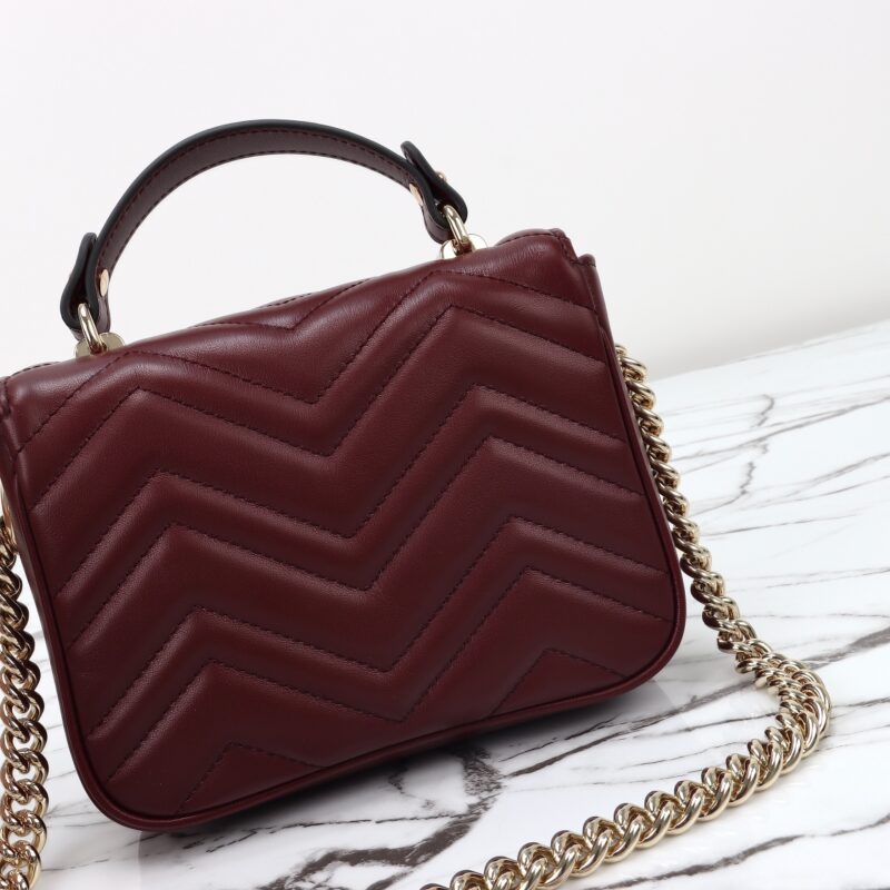 Replica Gucci Marmont Mini Top Handle Bordeaux 4 Replica Gucci Marmont Mini Top Handle Bordeaux - high-end fake designer purse