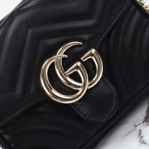 Replica Gucci Marmont Mini Top Handle Black 2 Replica Gucci Marmont Mini Top Handle Black - high-accuracy replica luxury purse