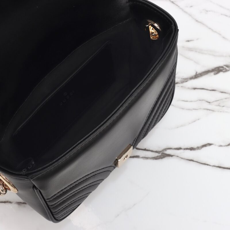 Replica Gucci Marmont Mini Top Handle Black 3 Replica Gucci Marmont Mini Top Handle Black - high-quality designer bag clone