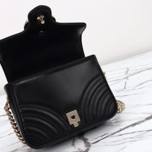 Replica Gucci Marmont Mini Top Handle Black 7 Replica Gucci Marmont Mini Top Handle Black - ultra-realistic fake designer tote