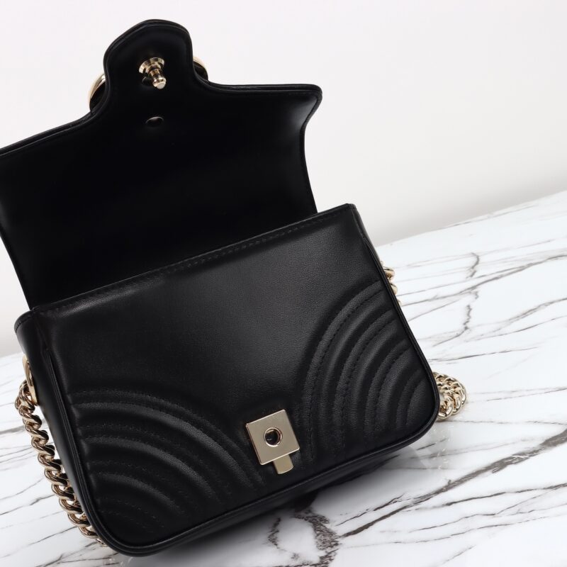 Replica Gucci Marmont Mini Top Handle Black 7 Replica Gucci Marmont Mini Top Handle Black - ultra-realistic fake designer tote