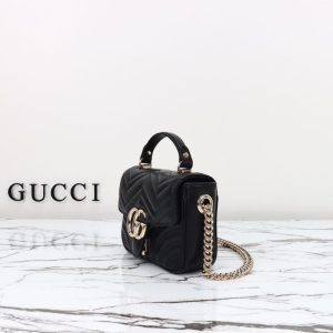 Replica Gucci Marmont Mini Top Handle Black 9 Replica Gucci Marmont Mini Top Handle Black - best quality luxury bag dupe