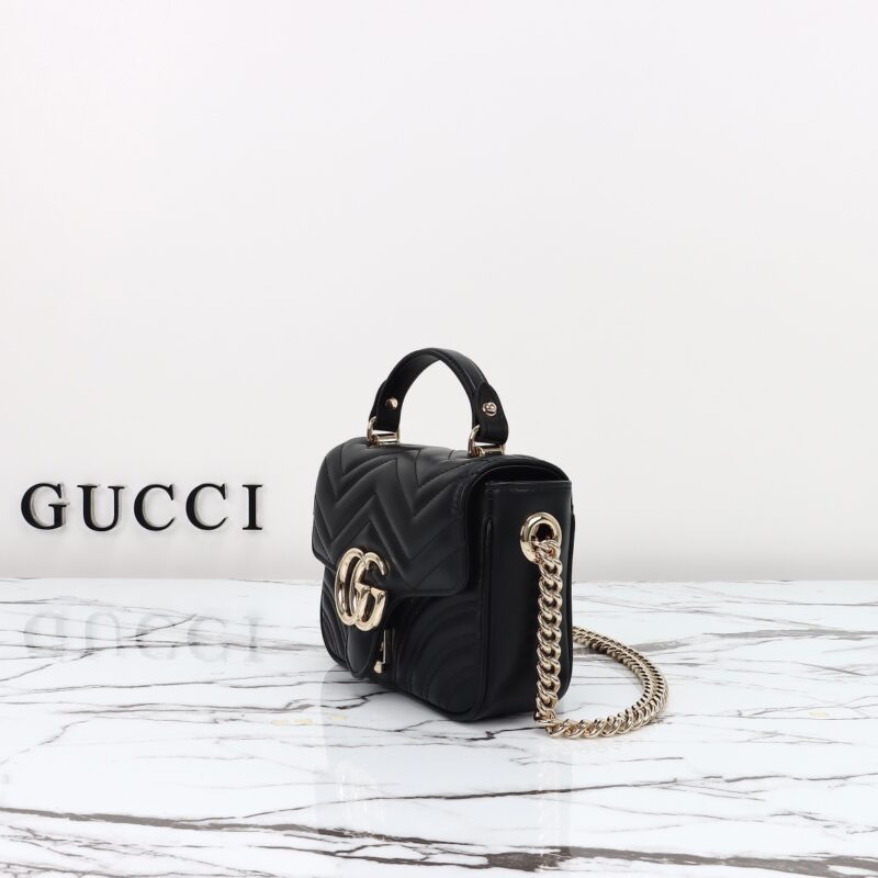 Replica Gucci Marmont Mini Top Handle Black 9 Replica Gucci Marmont Mini Top Handle Black - best quality luxury bag dupe
