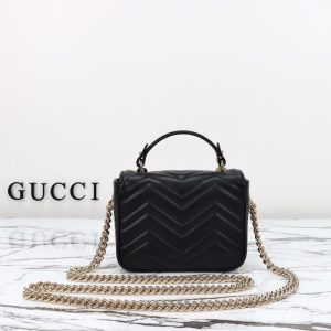 Replica Gucci Marmont Mini Top Handle Black 5 Replica Gucci Marmont Mini Top Handle Black - premium-grade designer purse dupe