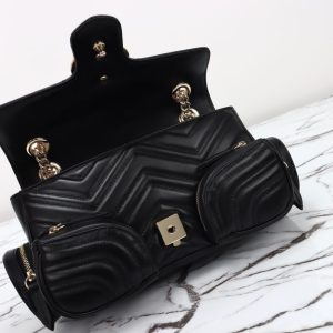 Replica Gucci Marmont 2.0 GG Shoulder Bag Black 9 Replica Gucci Marmont 2.0 GG Shoulder Bag Black - best quality luxury bag dupe