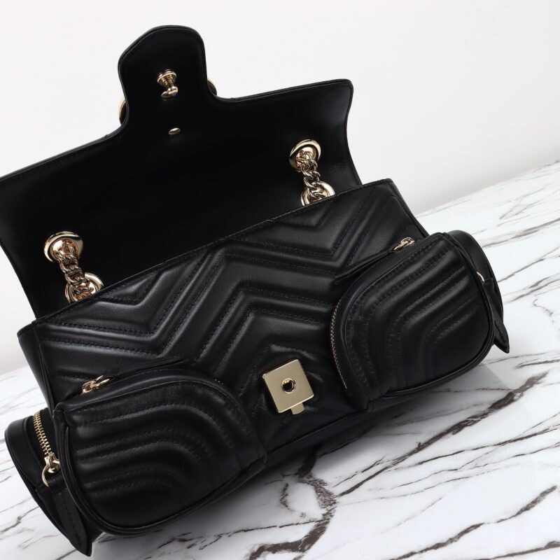 Replica Gucci Marmont 2.0 GG Shoulder Bag Black 9 Replica Gucci Marmont 2.0 GG Shoulder Bag Black - best quality luxury bag dupe