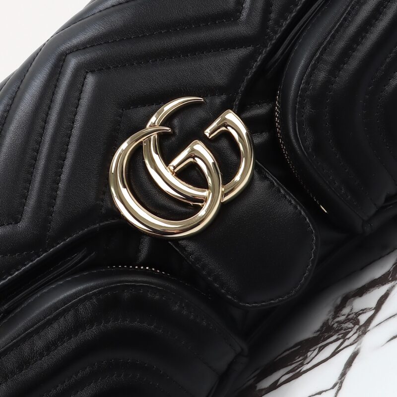 Replica Gucci Marmont 2.0 GG Shoulder Bag Black 3 Replica Gucci Marmont 2.0 GG Shoulder Bag Black - high-quality designer bag clone